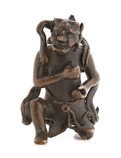 * A Bronze Figure of a Demon Height 2 3/4 inches.