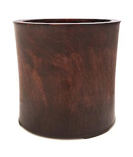 A Large Rosewood Brush Pot, Bitong Diameter 9 3/4 inches.