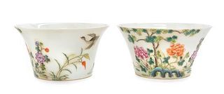 * A Pair of Famille Rose Porcelain Cups Diameter 3 1/2 inches.