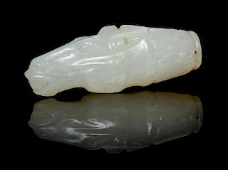 A White Jade Cigarette Holder Length 2 3/8 inches.