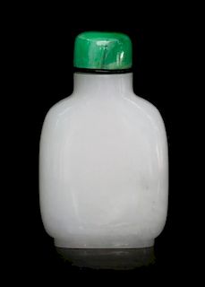 A White Jade Snuff Bottle Height 3 inches.