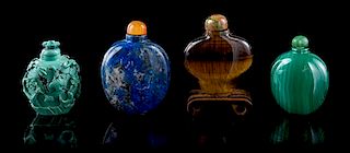 * Four Chinese Snuff Bottles Height of tallest 2 1/2 inches.