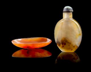 * An Agate Snuff Bottle Height of bottle 2 1/4 inches.