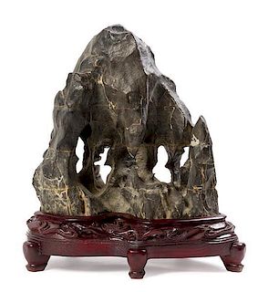 * A Chinese Lingbi Scholar's Rock Height 16 inches.