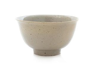 * A Korean White Glazed Porcelain Bowl Height 3 3/4 x diameter 6 7/8 inches.