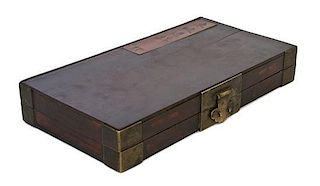 A Hongmu Document Box Width 12 3/4 inches.