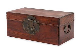 * A Huanghuali Document Box Height 6 1/4 x width 15 1/2 x depth 8 1/2 inches.