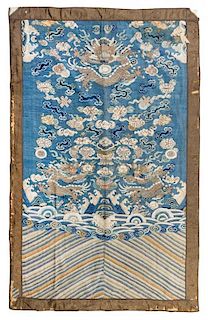 A Chinese Kesi Silk Dragon Panel Height 51 x width 31 1/2 inches.