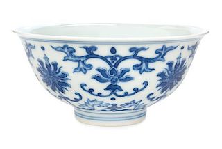 A Blue and White Porcelain Bowl Diameter 4 3/4 inches.
