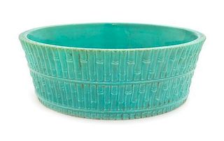 A Turquoise Glazed Porcelain Brush Washer Diameter 8 inches.