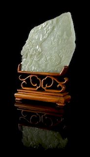 * A Carved Jade Mountain Height 12 inches overall.