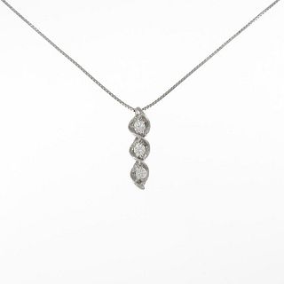 PT 3 Stone Diamond Necklace