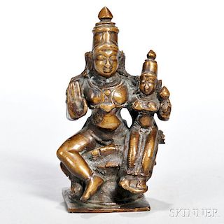 Bronze Statuette of Vishnu with Lakshmi