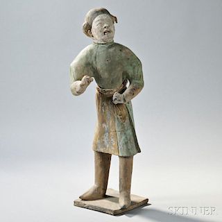 Large Painted Pottery Figure of a Foreign Groom