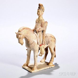 Pottery Figure of a Female Rider