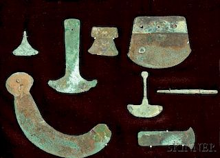 Eight Assorted Archaic Bronze Tools