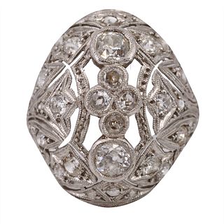 1.25 Carats Diamonds &  Platinum Art Deco Ring