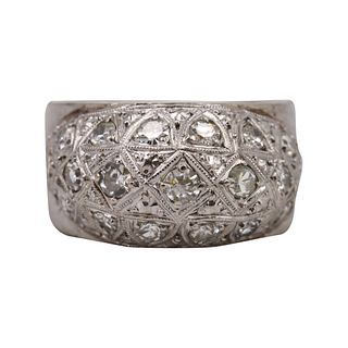 Art Deco Platinum and Diamonds Ring