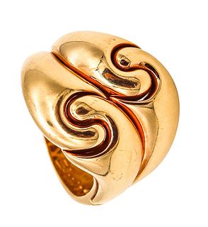 Marina B. Bvlgari Swirls Doppio Ring In Solid 18Kt Yellow Gold