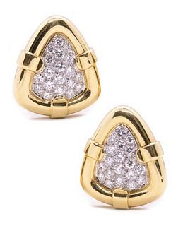 Tiffany & Co. Clips Earrings In 18Kt Gold With 3.84 Ctw in Diamonds