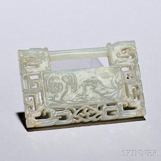 Jade Lock-shaped Plaque