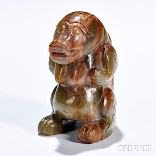 Jade Carving of a Female Bear