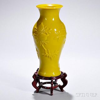 Monochrome Yellow Peking Glass Vase