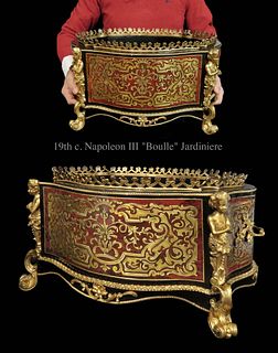 19th C. French Napoleon III Boulle and Gilt Bronze Jardiniere