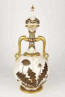 19th C. Royal Worchester Bottle Vase, Circa 1883