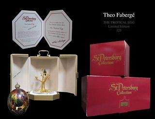 THEO FABERGE "THE TROPICAL EGG", WITH DISPLAY CASE