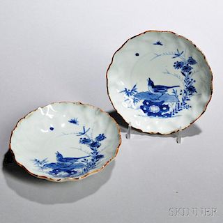 Pair of Export Blue and White Dishes
