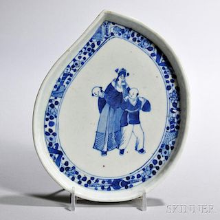 Blue and White Teardrop Dish