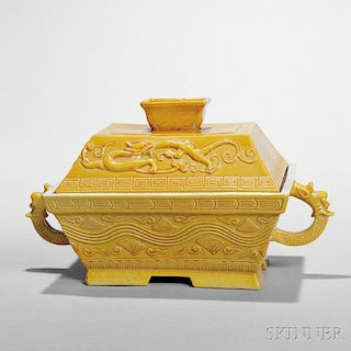 Yellow-glazed Lidded Box