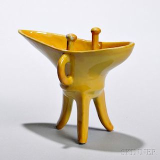 Yellow-glazed Jue   Ritual Cup