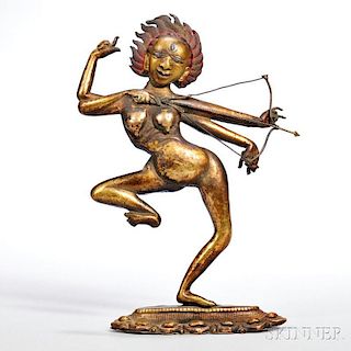 Gilt-bronze Repousse Figure of Kurukulla