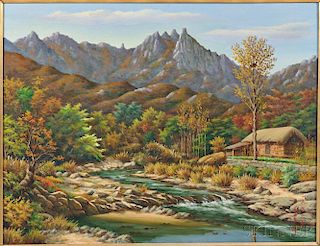 Oil Landscape Painting  Mt. Dobongsan