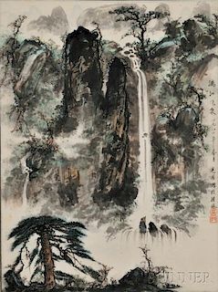 Painting Depicting a Waterfall