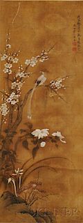 Hanging Scroll Depicting Flowers