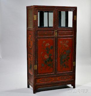 Large Two-door Painted Cabinet
