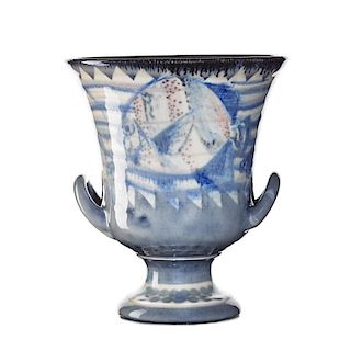 W. HENTSCHEL; ROOKWOOD Large Jewel Porcelain urn