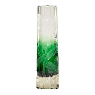 MOSER (Attr.) Wheel-carved glass vase
