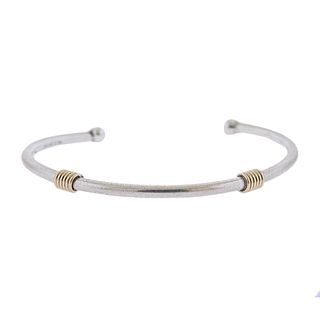 Tiffany & Co Silver 14k Gold Cuff Bracelet