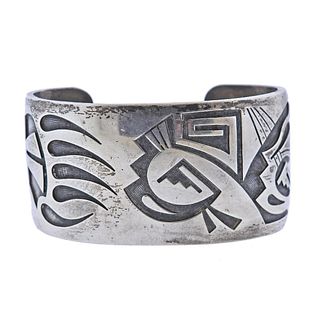 Native American Perry Fred Petra Lomson Sterling Bracelet