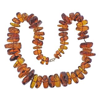 14k Gold Amber Necklace