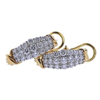 Tiffany & Co Diamond Platinum 18k Gold Earrings