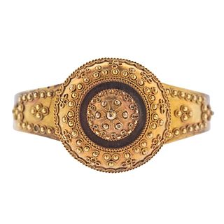 Victorian Etruscan 14k Gold Bangle Bracelet