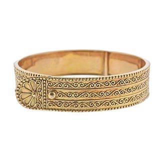Zolotas Greece 18k Gold Bangle Bracelet