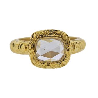 Aylin Aker Rose Cut Diamond 22k Gold Ring