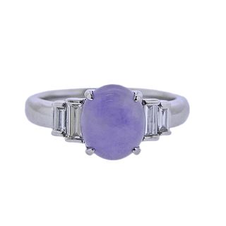 2.86ct Lavender Jade Diamond Platinum Ring