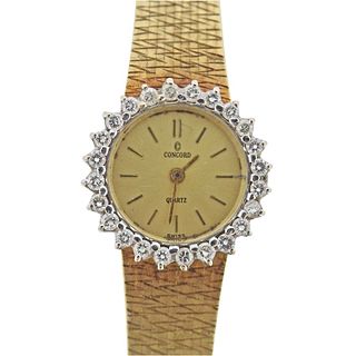 Vintage Concord 14k Gold Diamond Quartz Ladies Watch 